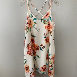 Be Cool Los Angeles cream floral sundress with pockets